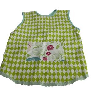 IKEA KRYDDNEJLIKA Children's Apron Floral Diamond Plaid Front Pocket